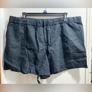 Women’s Liz Claiborne Black Linen Drawstring Shorts size XL EUC‎